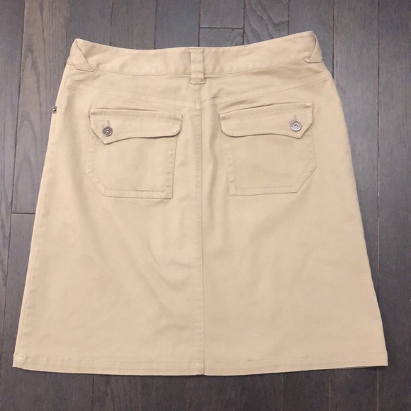 Nevada Knee-Length Cotton Skirt -Tan - Picture 4 of 7